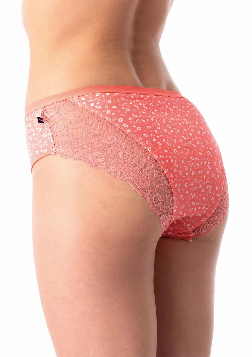 Figi damskie bawełniane (2pack) z subtelną koronką na pośladkach LPC 726 Key
