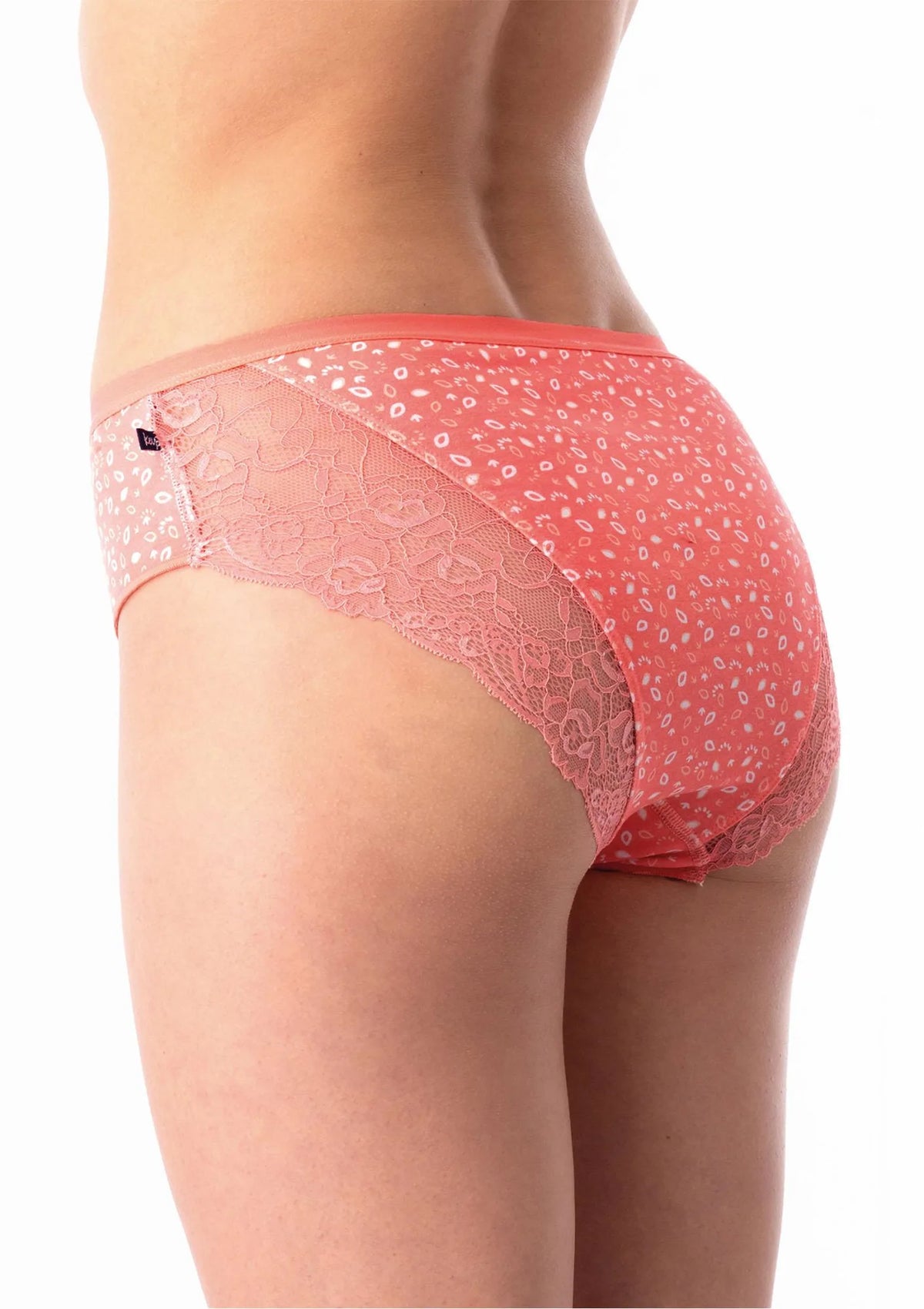 Figi damskie bawełniane (2pack) z subtelną koronką na pośladkach LPC 726 Key