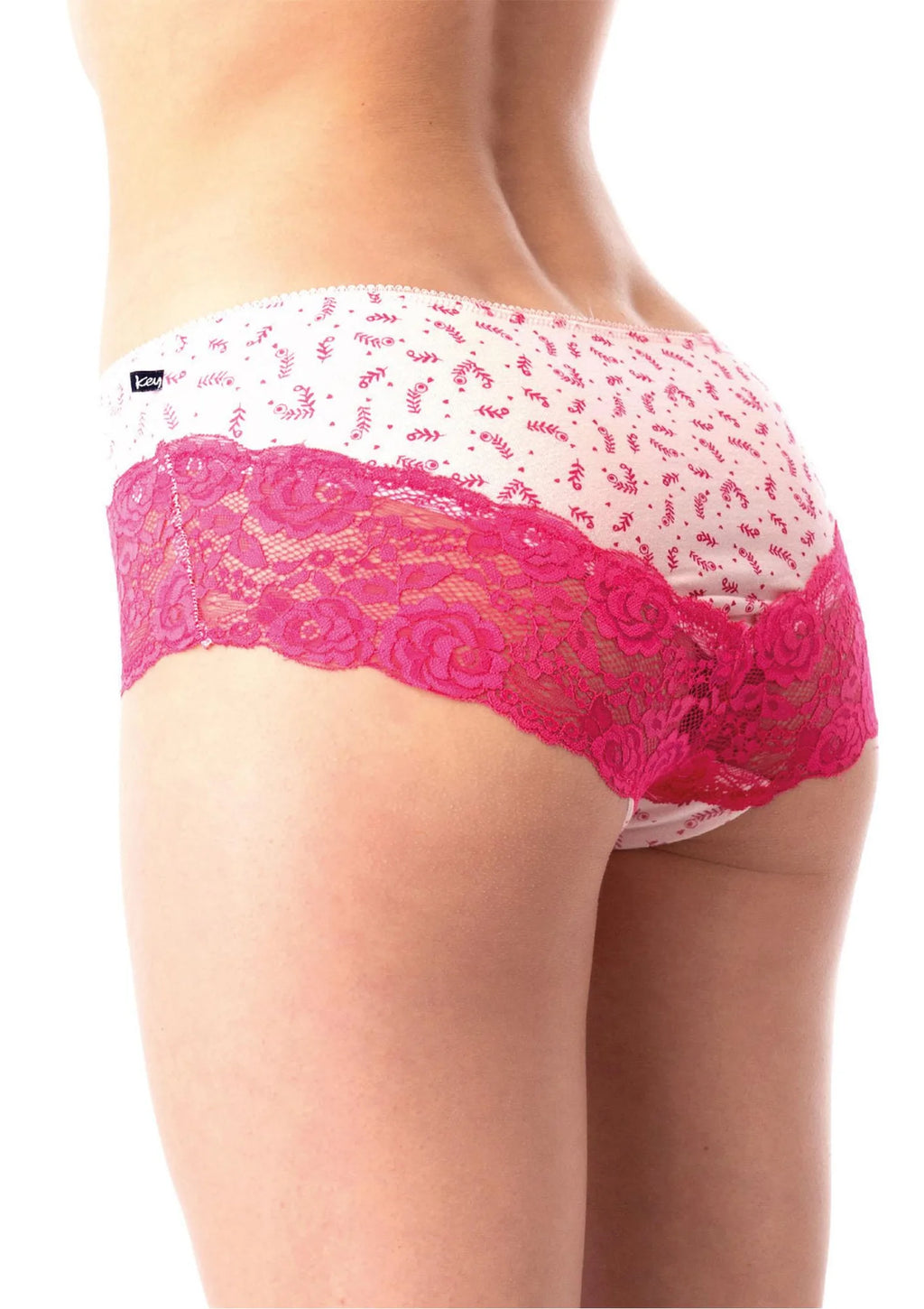 Figi damskie bawełniane (2pack) z szeroką kobiecą koronką LPB 794 Key