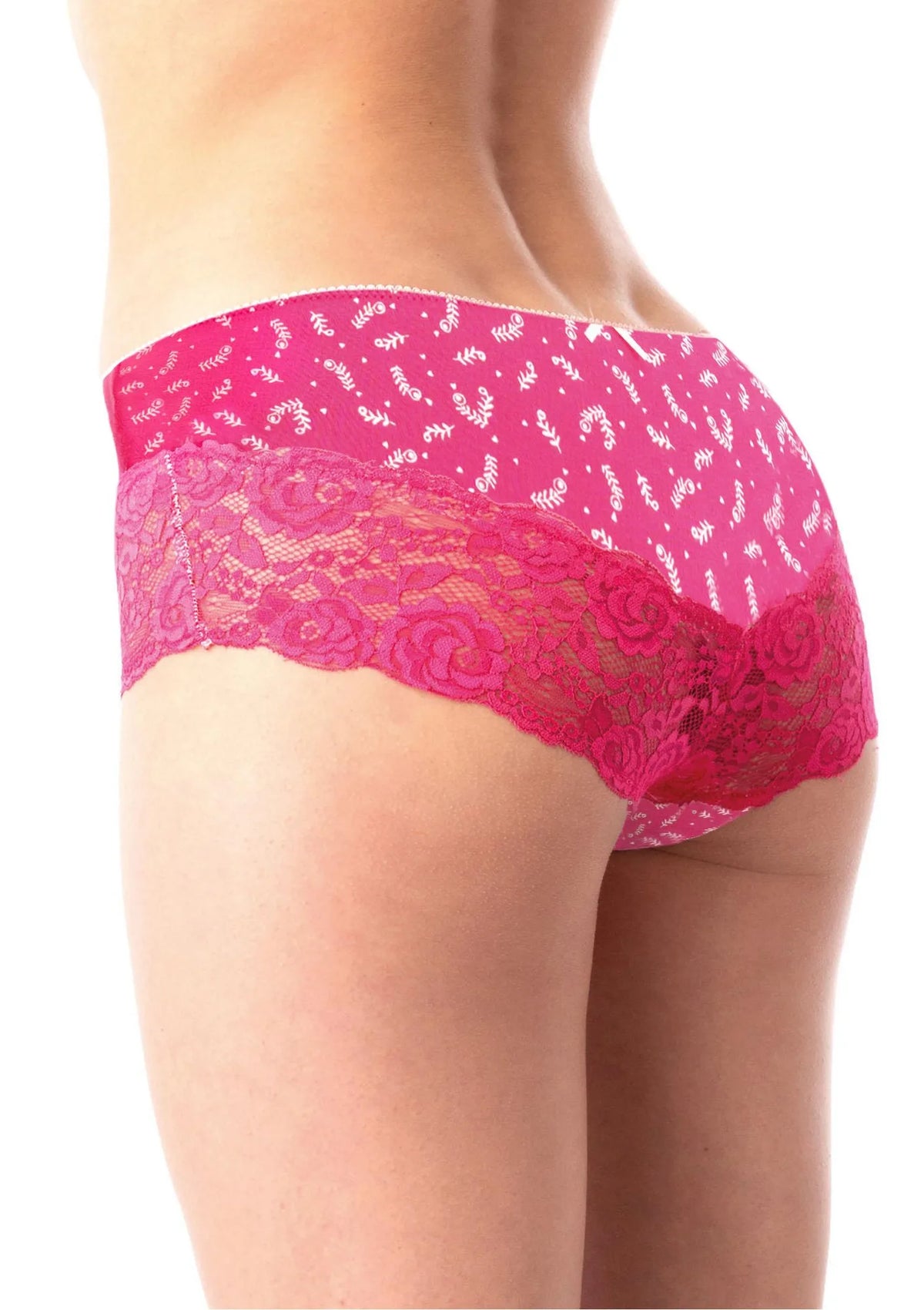 Figi damskie bawełniane (2pack) z szeroką kobiecą koronką LPB 794 Key