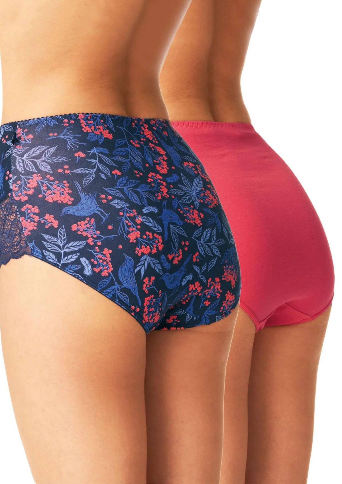 Figi damskie bawełniane (2pack) z wysokim stanem w jesiennej kolorystyce LPF 600 Key
