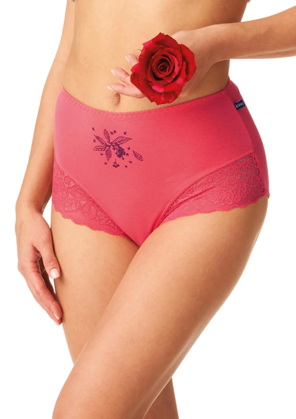 Figi damskie bawełniane (2pack) z wysokim stanem w jesiennej kolorystyce LPF 600 Key