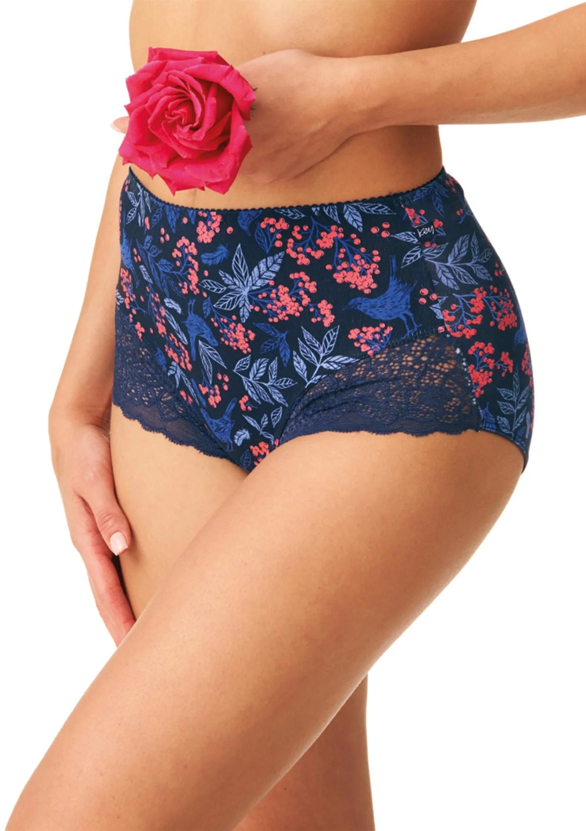 Figi damskie bawełniane (2pack) z wysokim stanem w jesiennej kolorystyce LPF 600 Key
