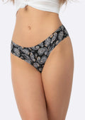 Figi damskie bezszwowe brazyliany w orientalny wzór Paisley Simple Brasil Julimex