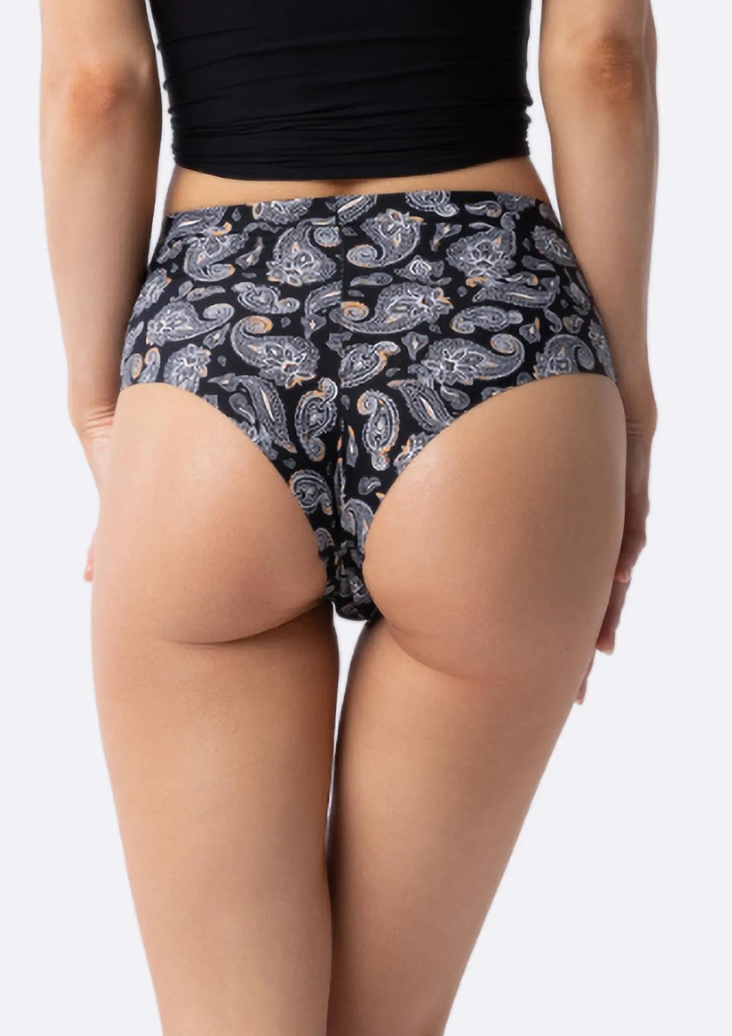 Figi damskie brazyliany z wysokim stanem i orientalnym wzorem Paisley Simple Brasil Maxi Julimex