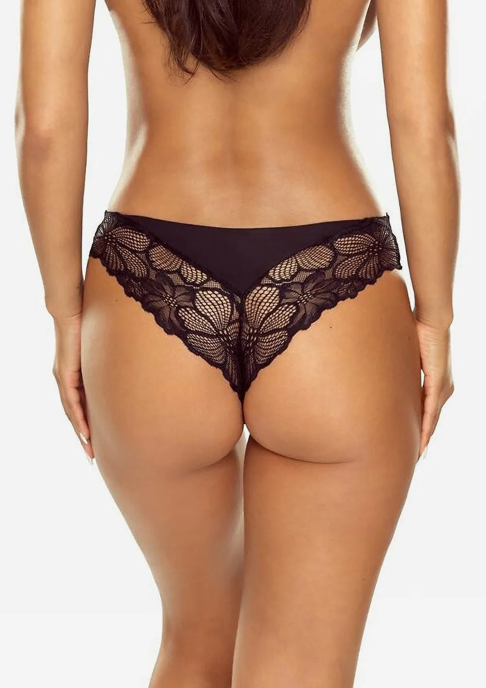 Majtki damskie brazyliany z koronką 5044 Helena Lapinee czarne