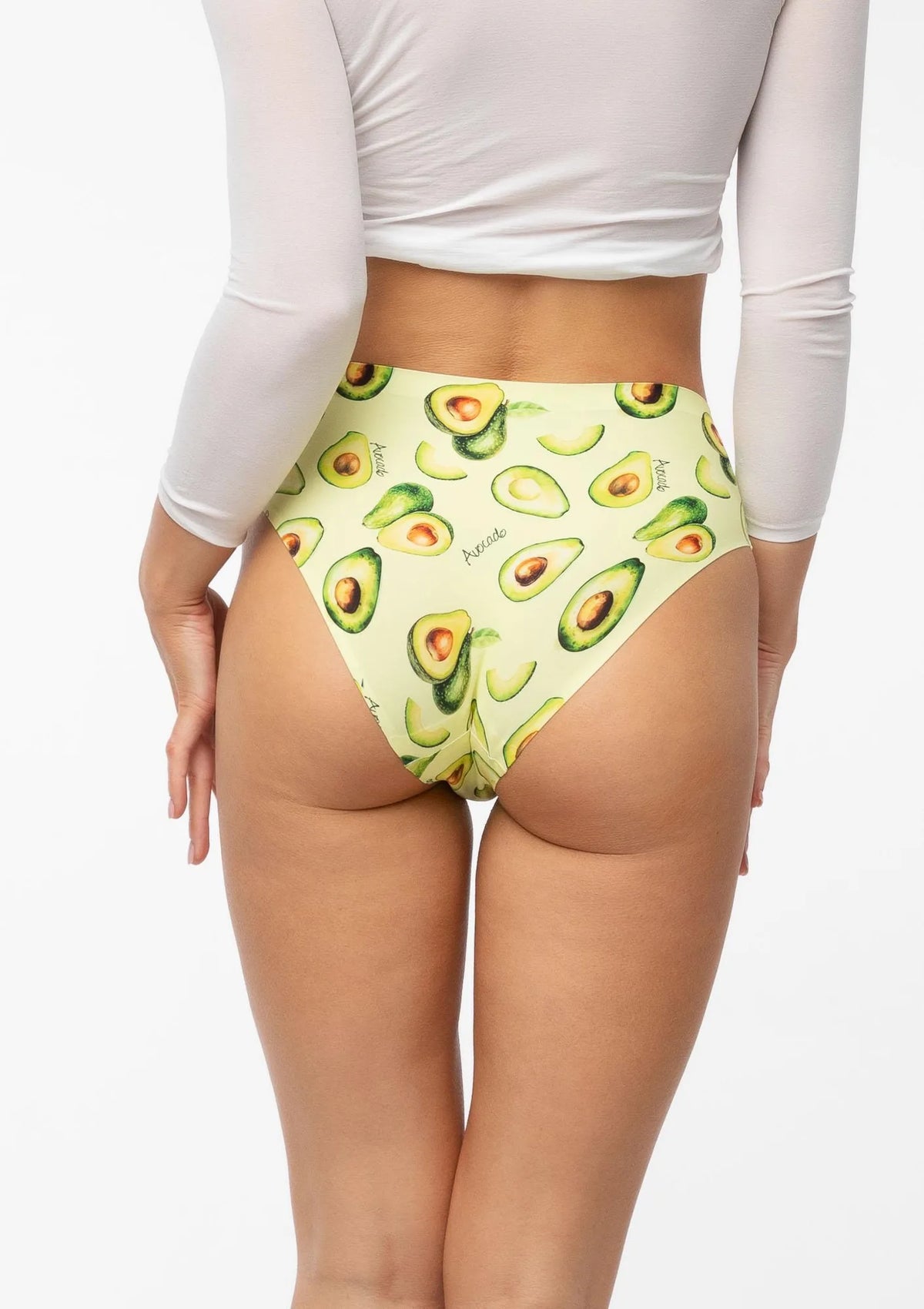 Figi damskie klasyczne bezszwowe z energetycznym wzorem Avocado Classic Julimex