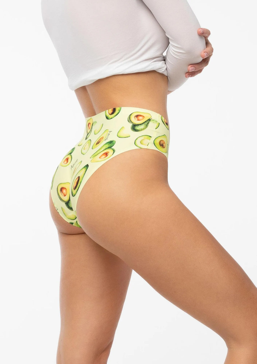 Figi damskie klasyczne bezszwowe z energetycznym wzorem Avocado Classic Julimex