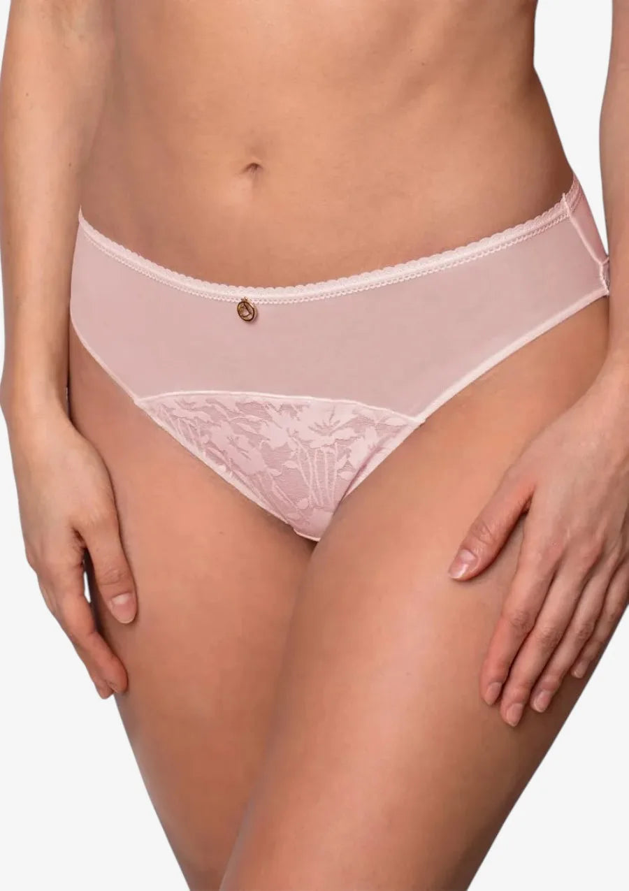 Figi damskie koronkowe z siateczką DM-6349 Agio różowe