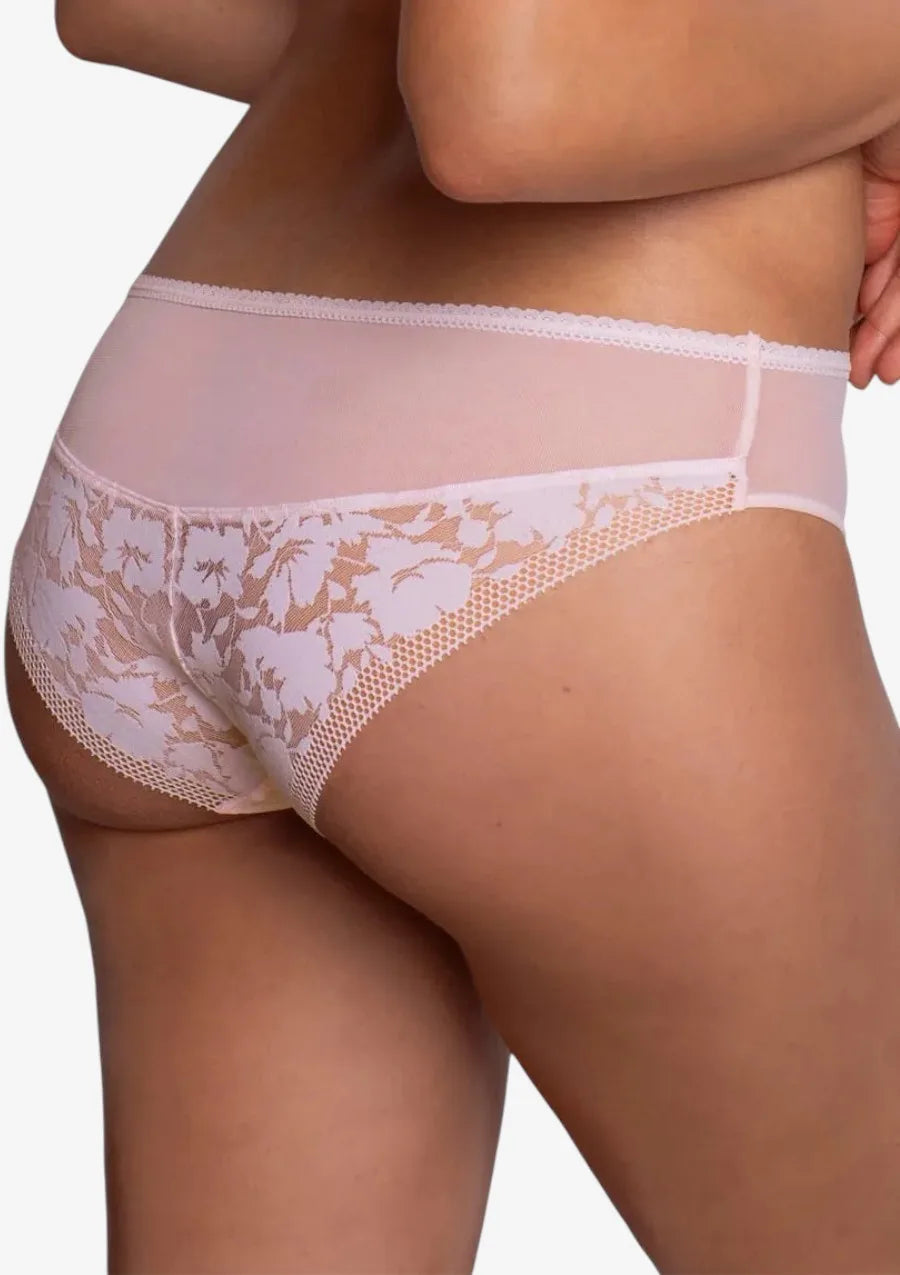 Figi damskie koronkowe z siateczką DM-6349 Agio różowe