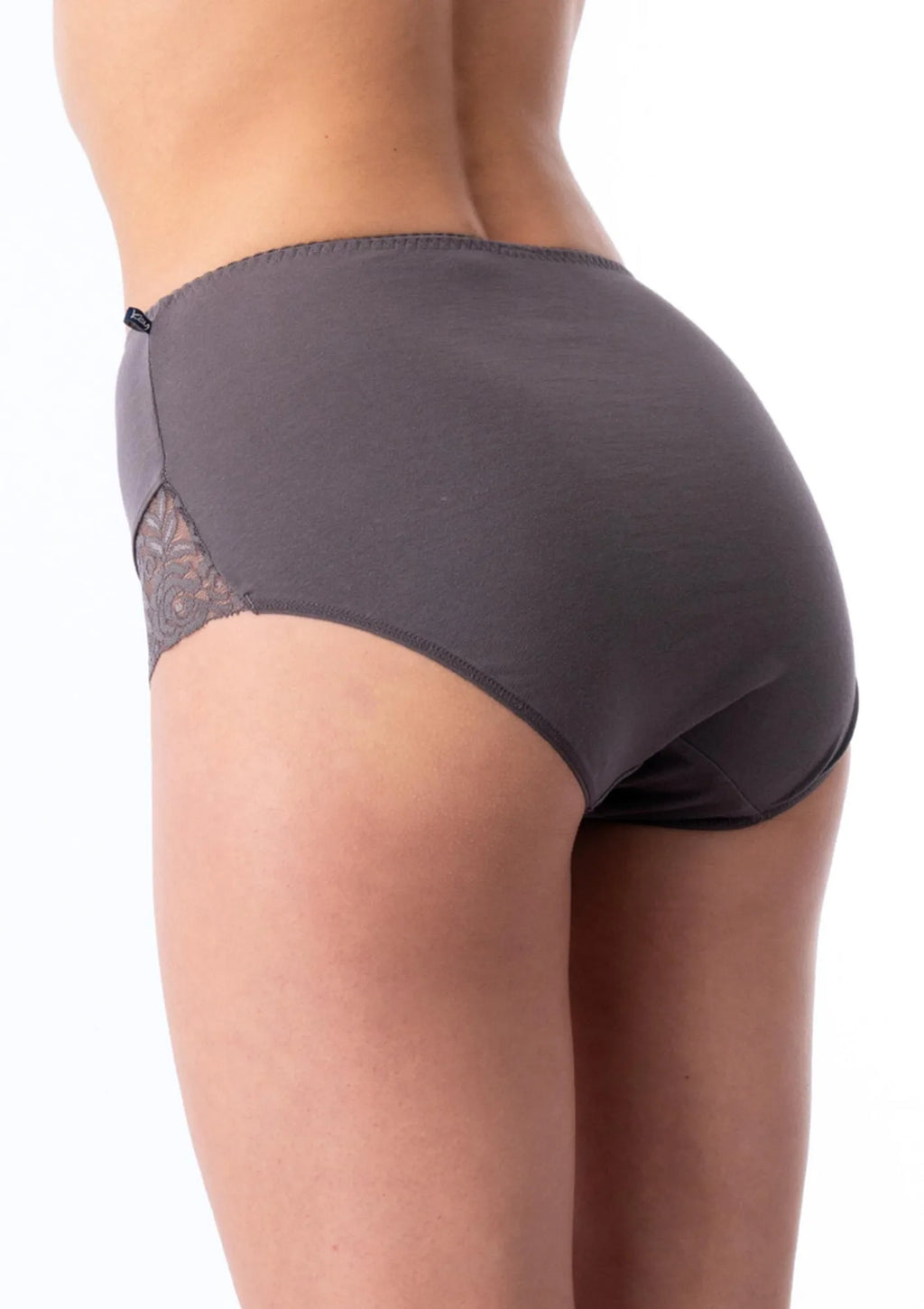Figi damskie maxi bikini (2 pack) z wysokim stanem i ozdobną koronką LPF 816 Key