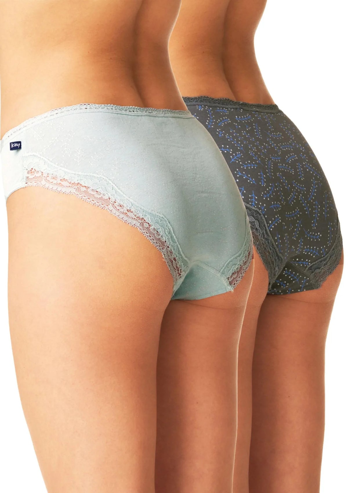 Figi damskie midi bikini (2 pack) z koronkowym wykończeniem LPC 936 Key