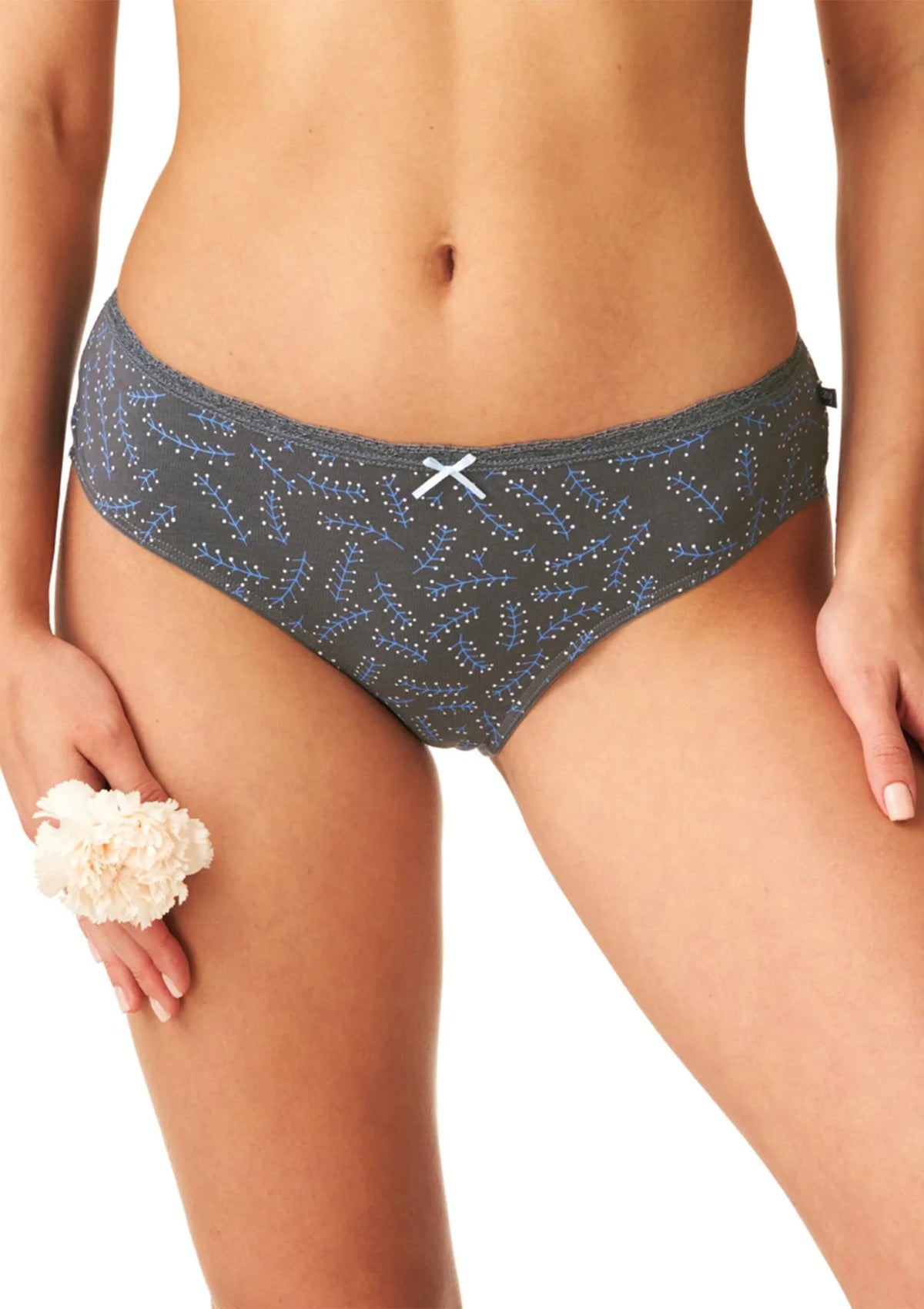 Figi damskie midi bikini (2 pack) z koronkowym wykończeniem LPC 936 Key