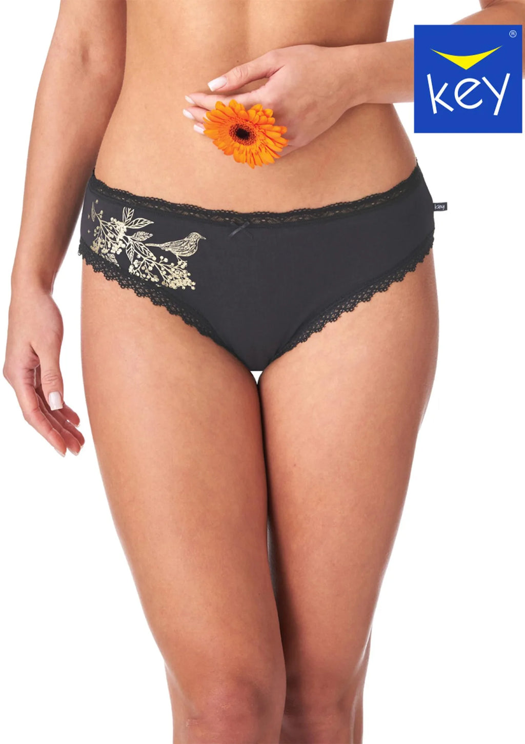 Figi damskie midi bikini (2 pack) z wzorzystym i gładkim tyłem LPC 785