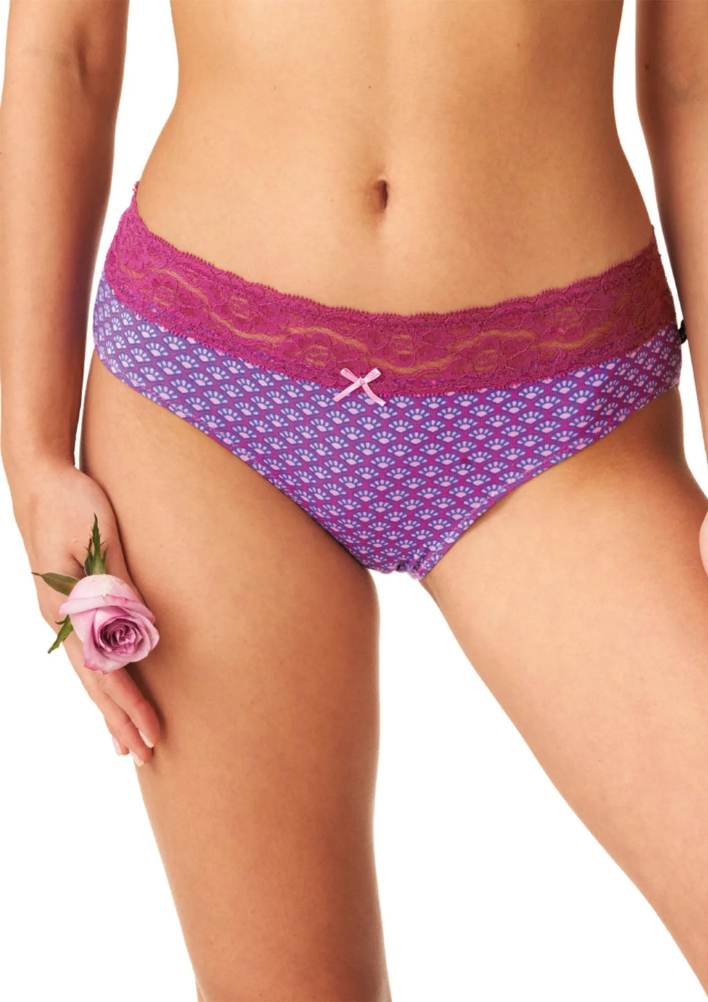 Figi damskie o klasycznym kroju (2 pack) z koronkowym wykończeniem LPC 529 Key
