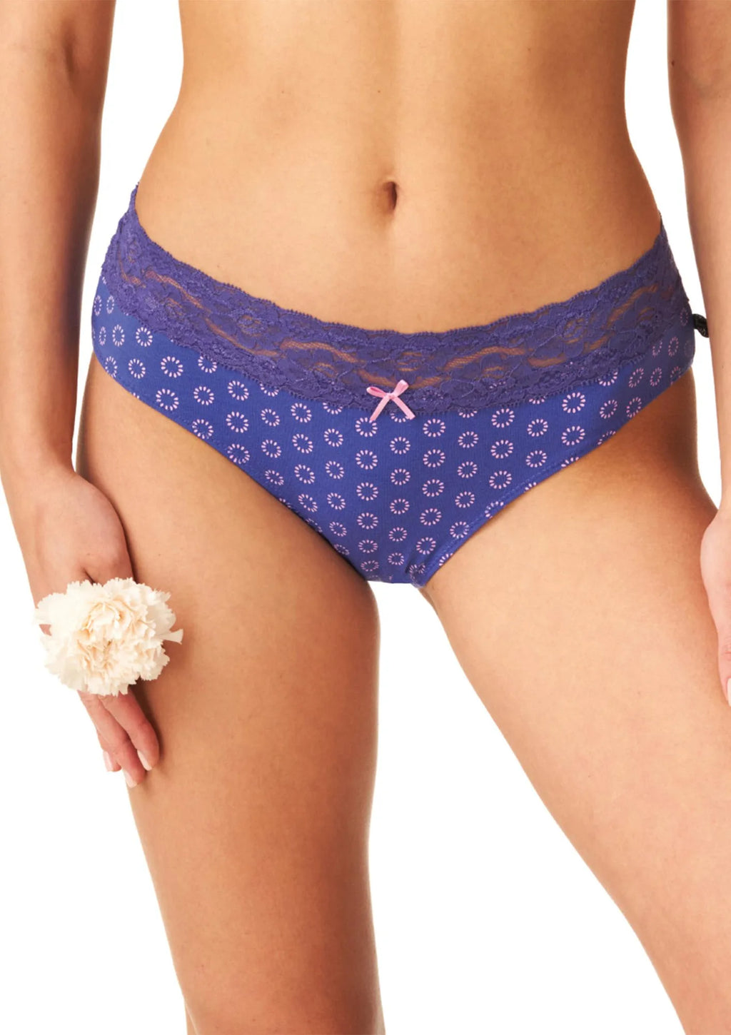 Figi damskie o klasycznym kroju (2 pack) z koronkowym wykończeniem LPC 529 Key