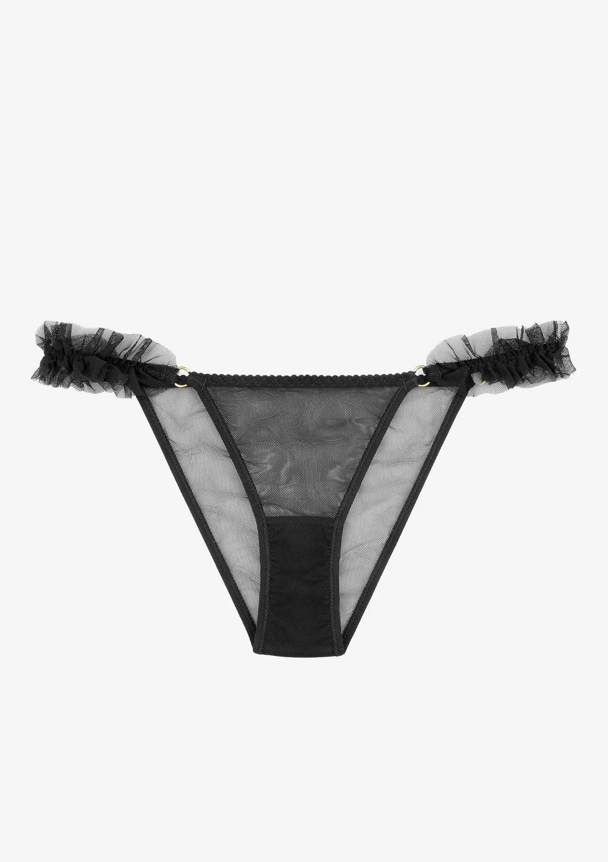 Figi damskie transparentne z falbankami Lisa La Femme