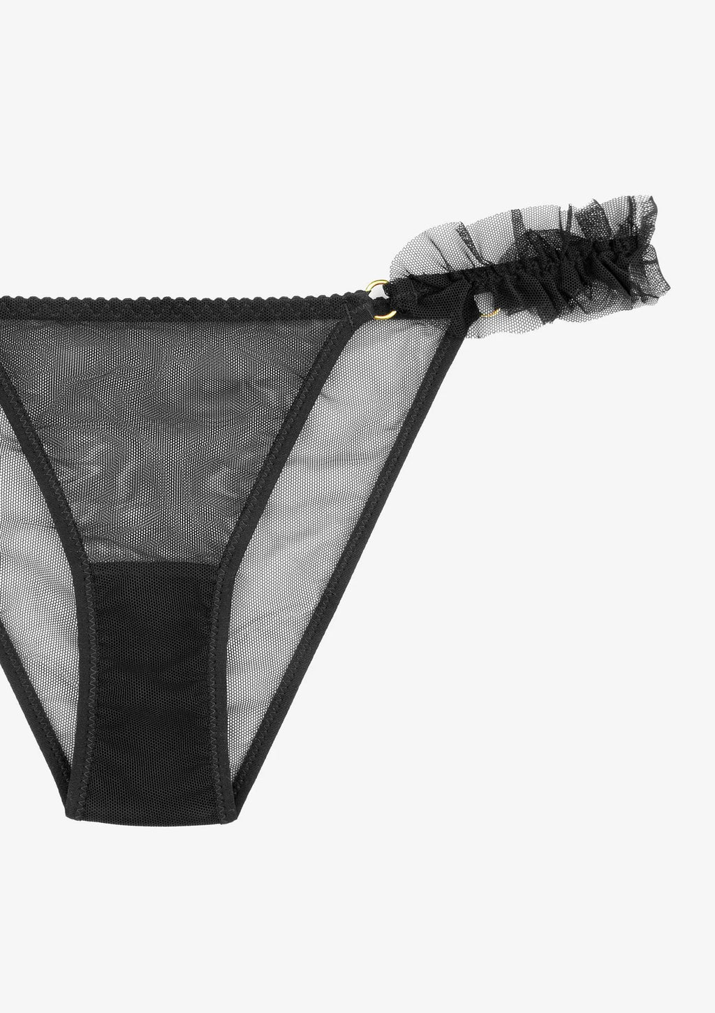 Figi damskie transparentne z falbankami Lisa La Femme