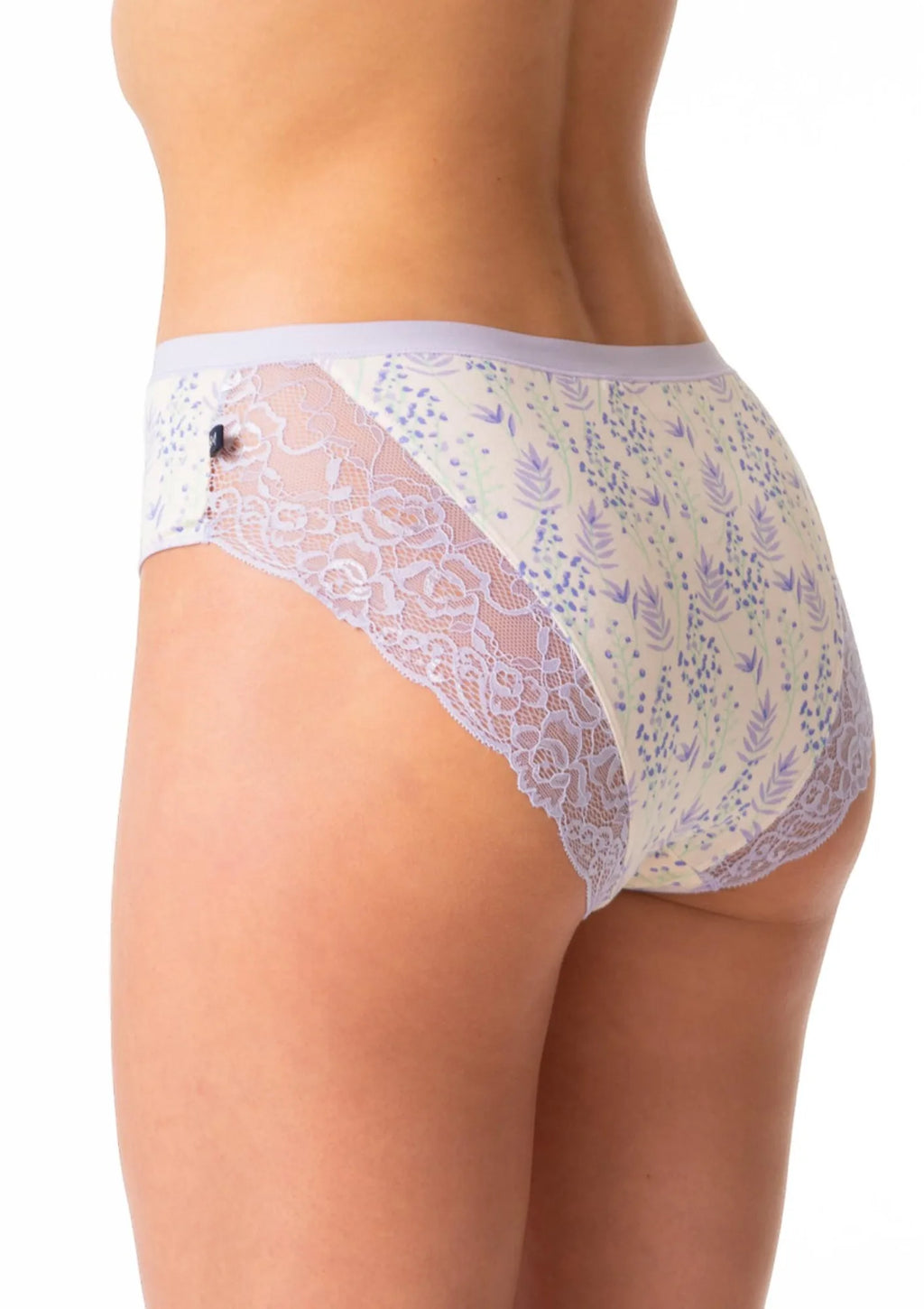 Figi damskie z bawełny (2 pack) o klasycznym kroju midi bikini w kwiatowy wzór LPC 986 Key