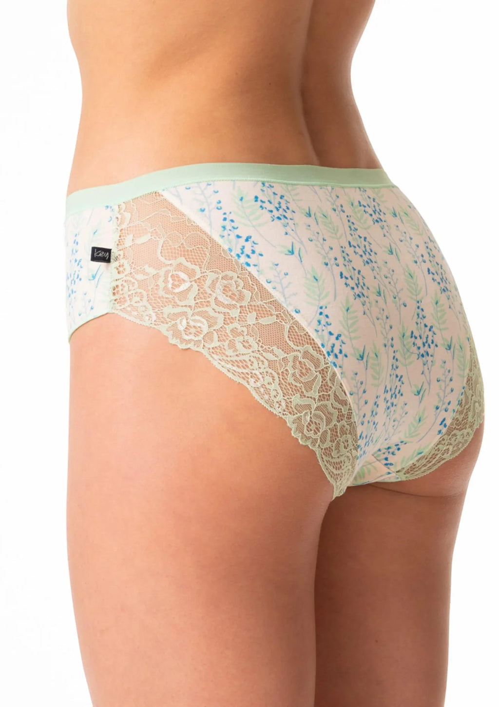 Figi damskie z bawełny (2 pack) o klasycznym kroju midi bikini w kwiatowy wzór LPC 986 Key