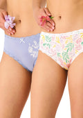 Figi damskie z wiskozy (2pack) klasyczne koronkowe wykończenie LPC 576 Key