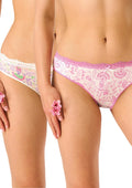 Figi damskie z wiskozy (2pack) wzorzyste niski stan LPR 460 Key