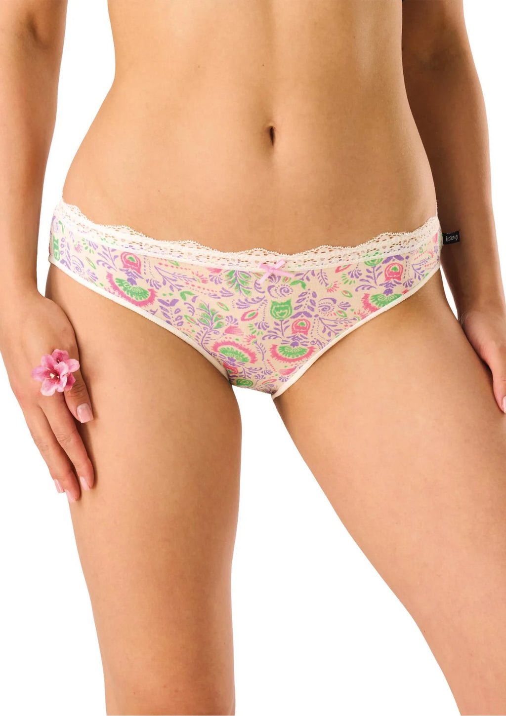 Figi damskie z wiskozy (2pack) wzorzyste niski stan LPR 460 Key