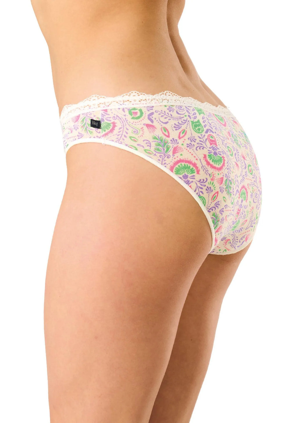 Figi damskie z wiskozy (2pack) wzorzyste niski stan LPR 460 Key