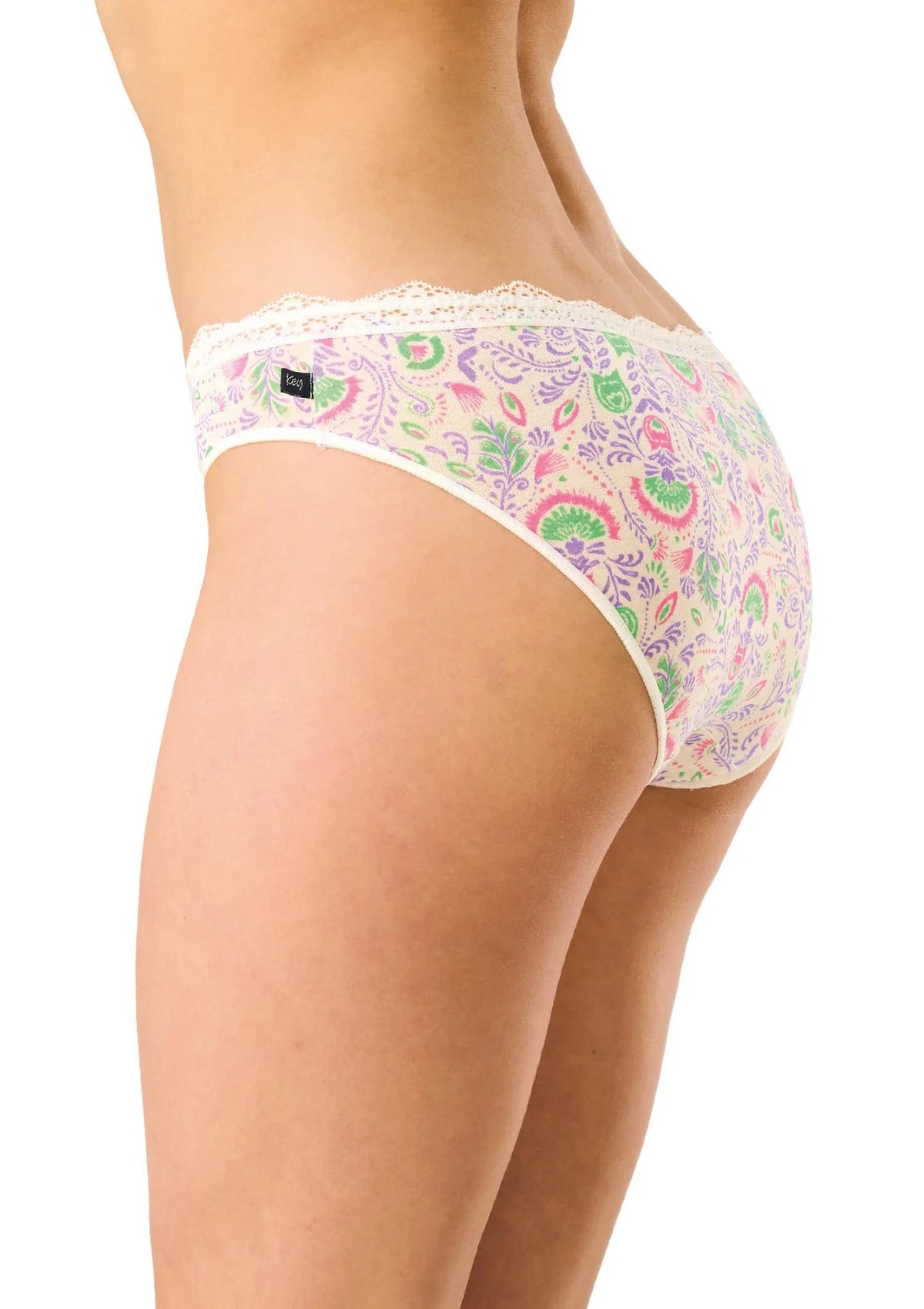 Figi damskie z wiskozy (2pack) wzorzyste niski stan LPR 460 Key