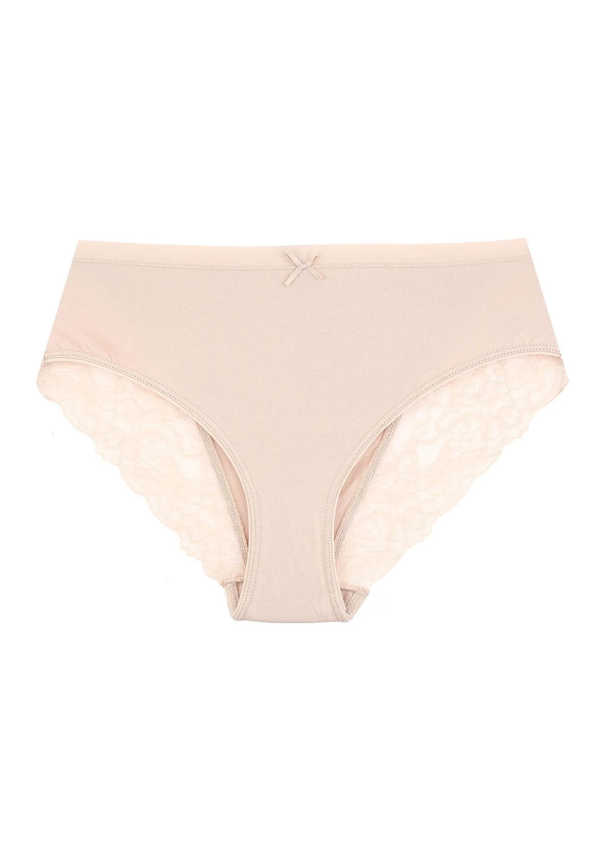 Gładkie bawełniane figi damskie (2 pack) z koronką LPC 162