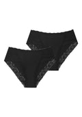 Gładkie bawełniano-koronkowe figi damskie (2 pack) LPC 142