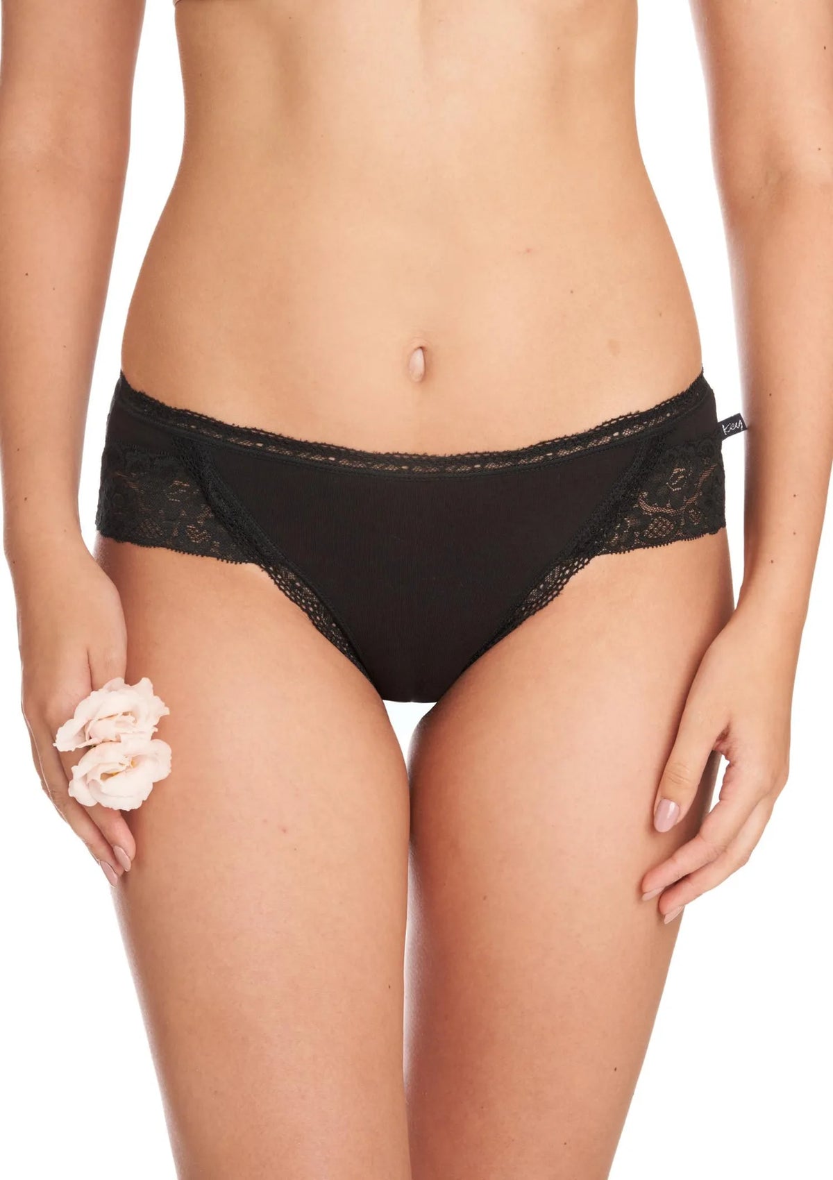 Gładkie bawełniano-koronkowe figi damskie (2 pack) LPC 142
