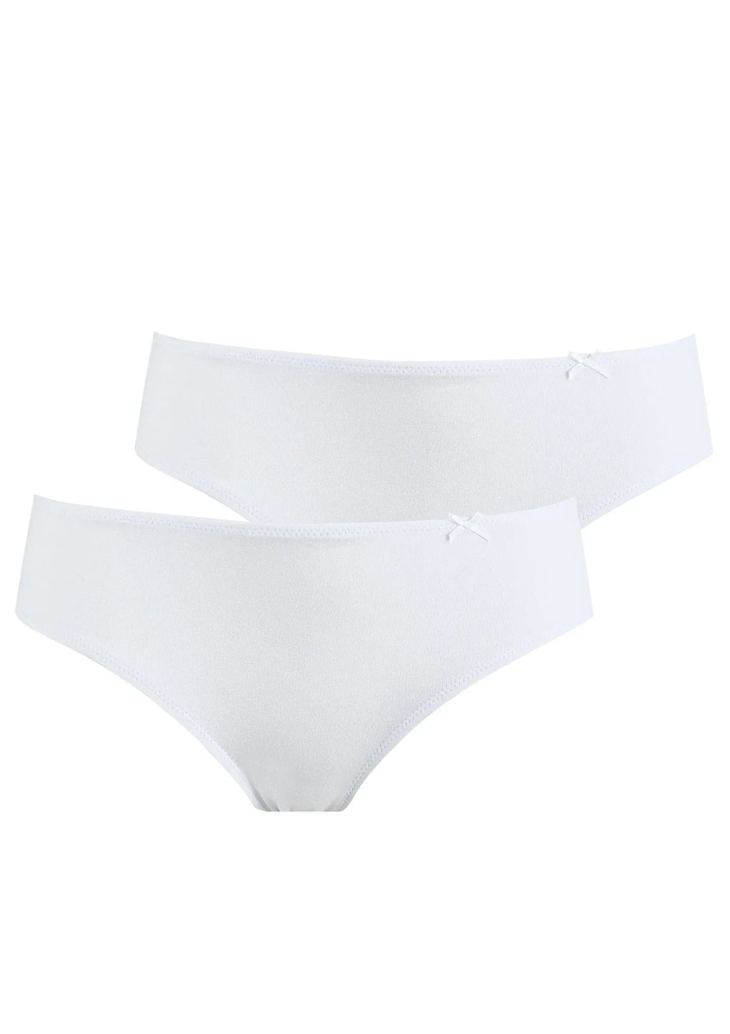 Gładkie białe niskie figi damskie (2 pack) LPR 110