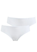 Gładkie białe niskie figi damskie (2 pack) LPR 110