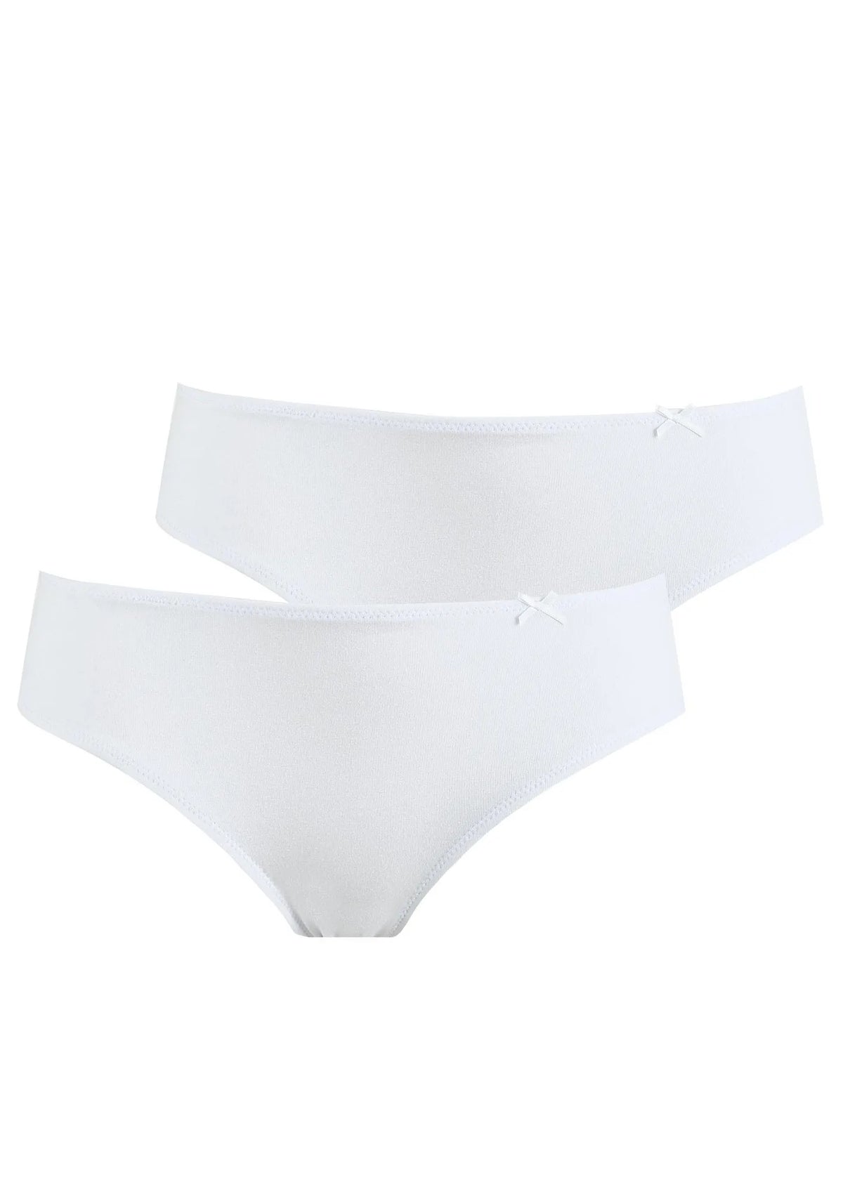 Gładkie białe niskie figi damskie (2 pack) LPR 110