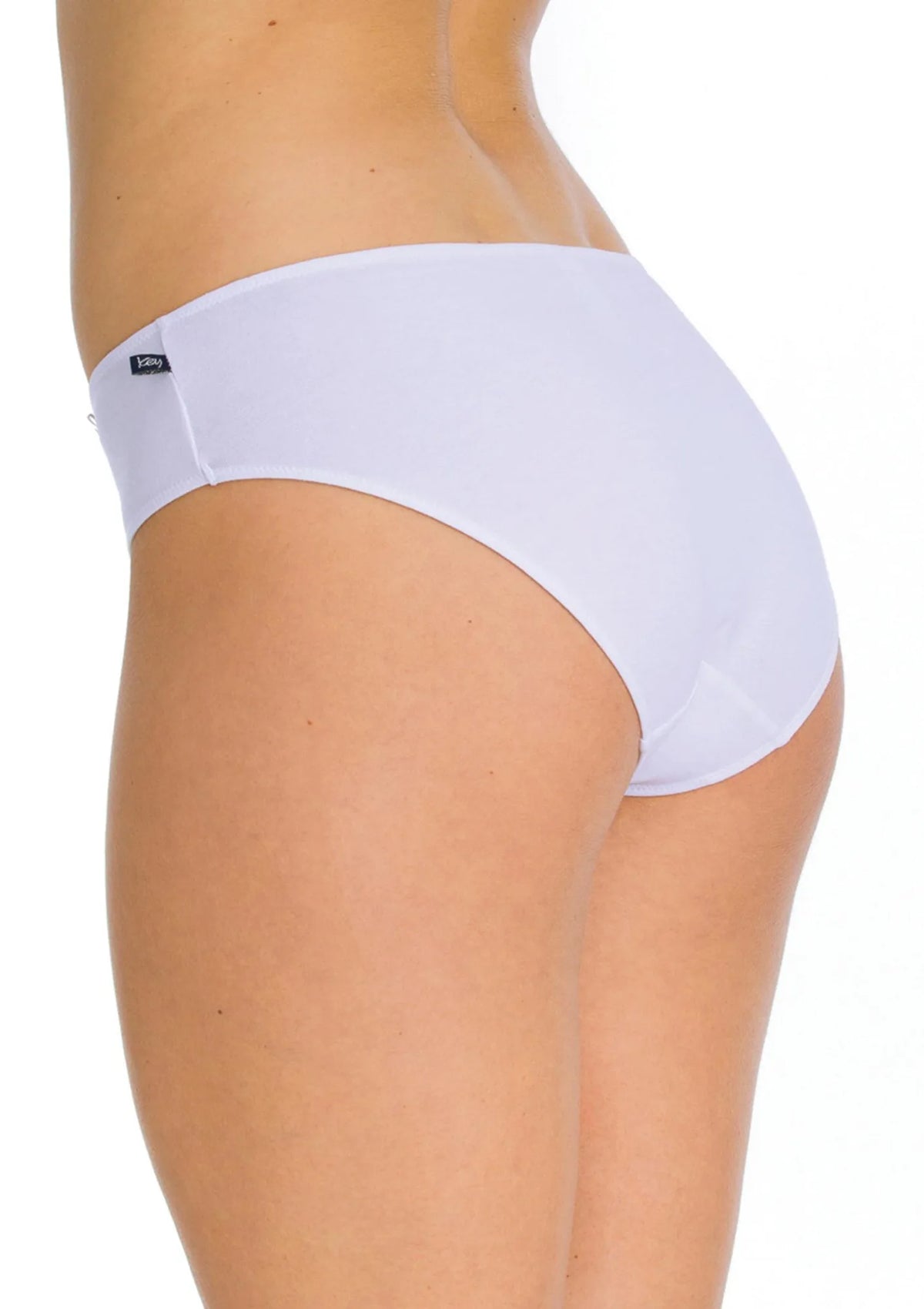 Gładkie białe niskie figi damskie (2 pack) LPR 110