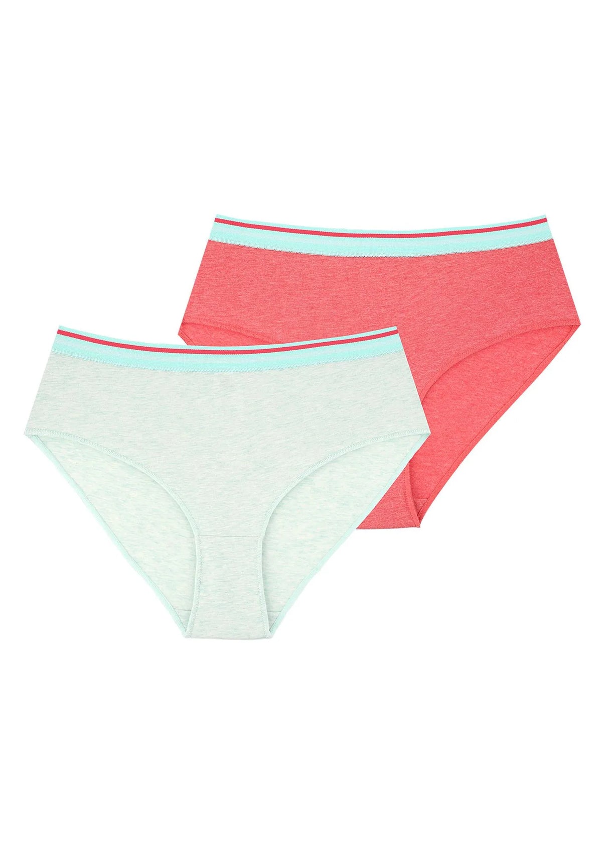 Gładkie figi damskie (2 pack) z gumką w paski LPN 221