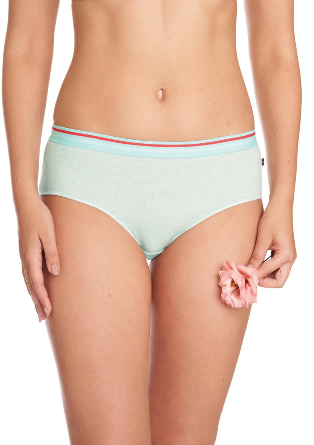 Gładkie figi damskie (2 pack) z gumką w paski LPN 221