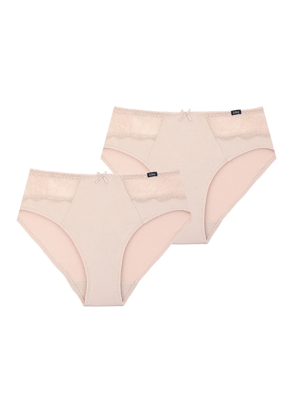 Gładkie figi damskie (2 pack) z koronką LPC 280