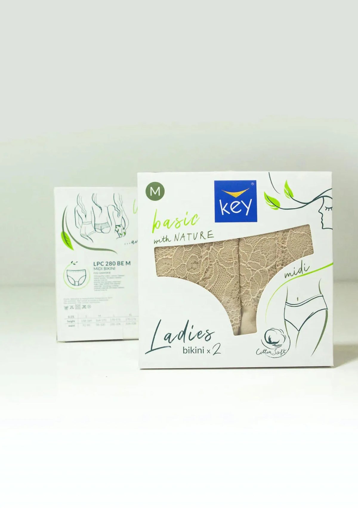 Gładkie figi damskie (2 pack) z koronką LPC 280
