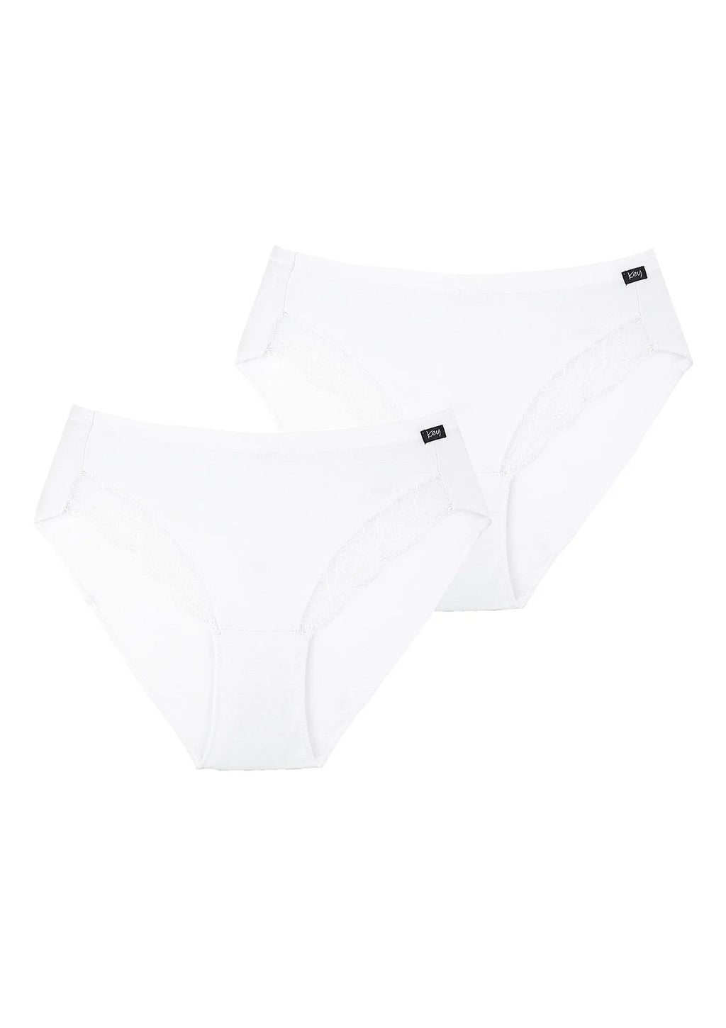 Gładkie figi damskie (2 pack) z koronką przy pachwinach LPC 141