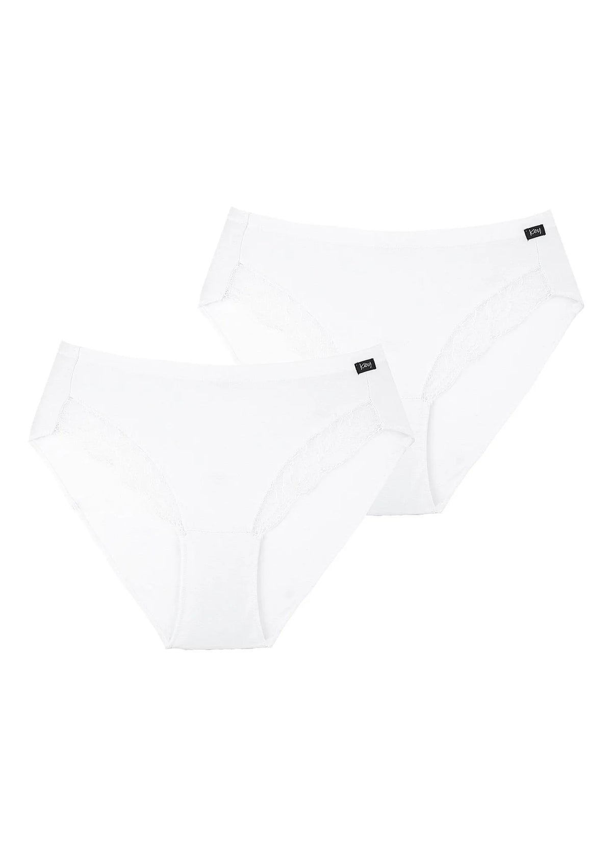 Gładkie figi damskie (2 pack) z koronką przy pachwinach LPC 141