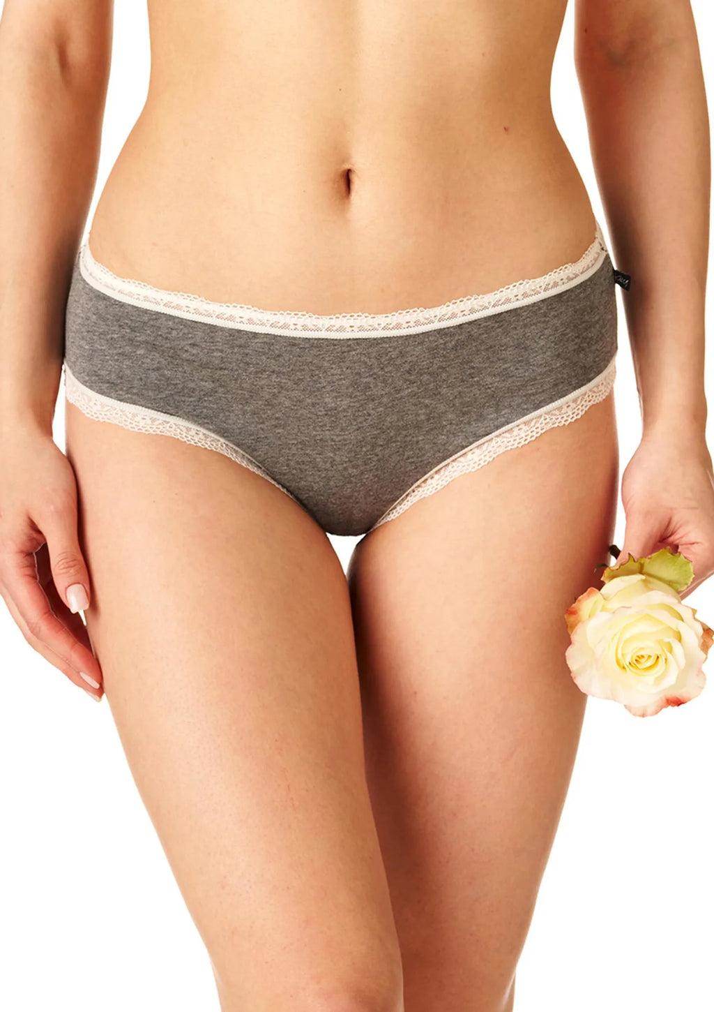 Gładkie figi damskie (2 pack) z koronkowym obszyciem LPC 217