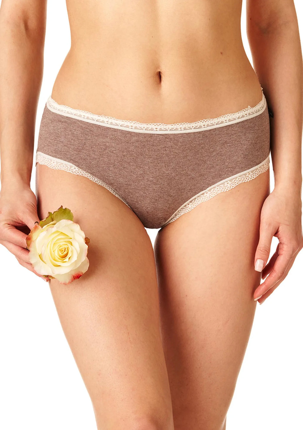 Gładkie figi damskie (2 pack) z koronkowym obszyciem LPC 217