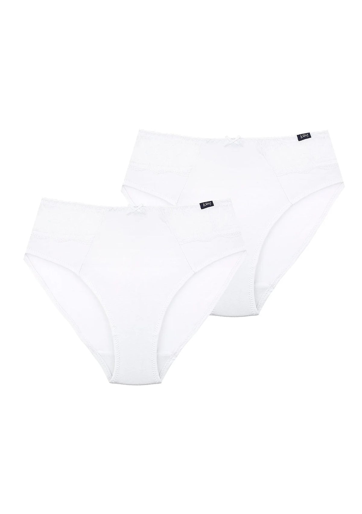 Gładkie figi damskie (2 pack) z koronkowymi wstawkami LPC 280