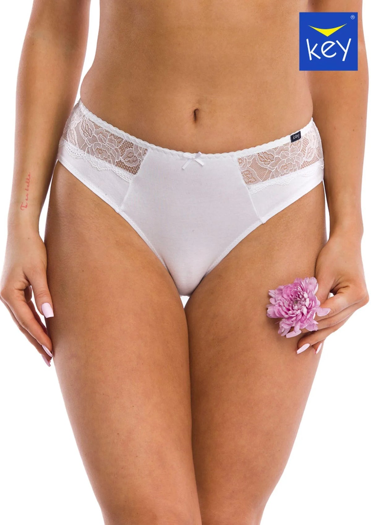 Gładkie figi damskie (2 pack) z koronkowymi wstawkami LPC 280