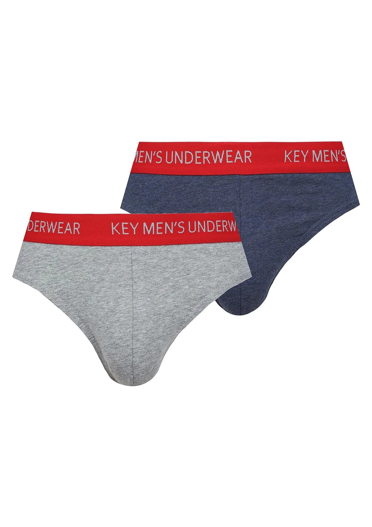 Gładkie slipy męskie (2 pack) z czerwoną gumką MPP 172