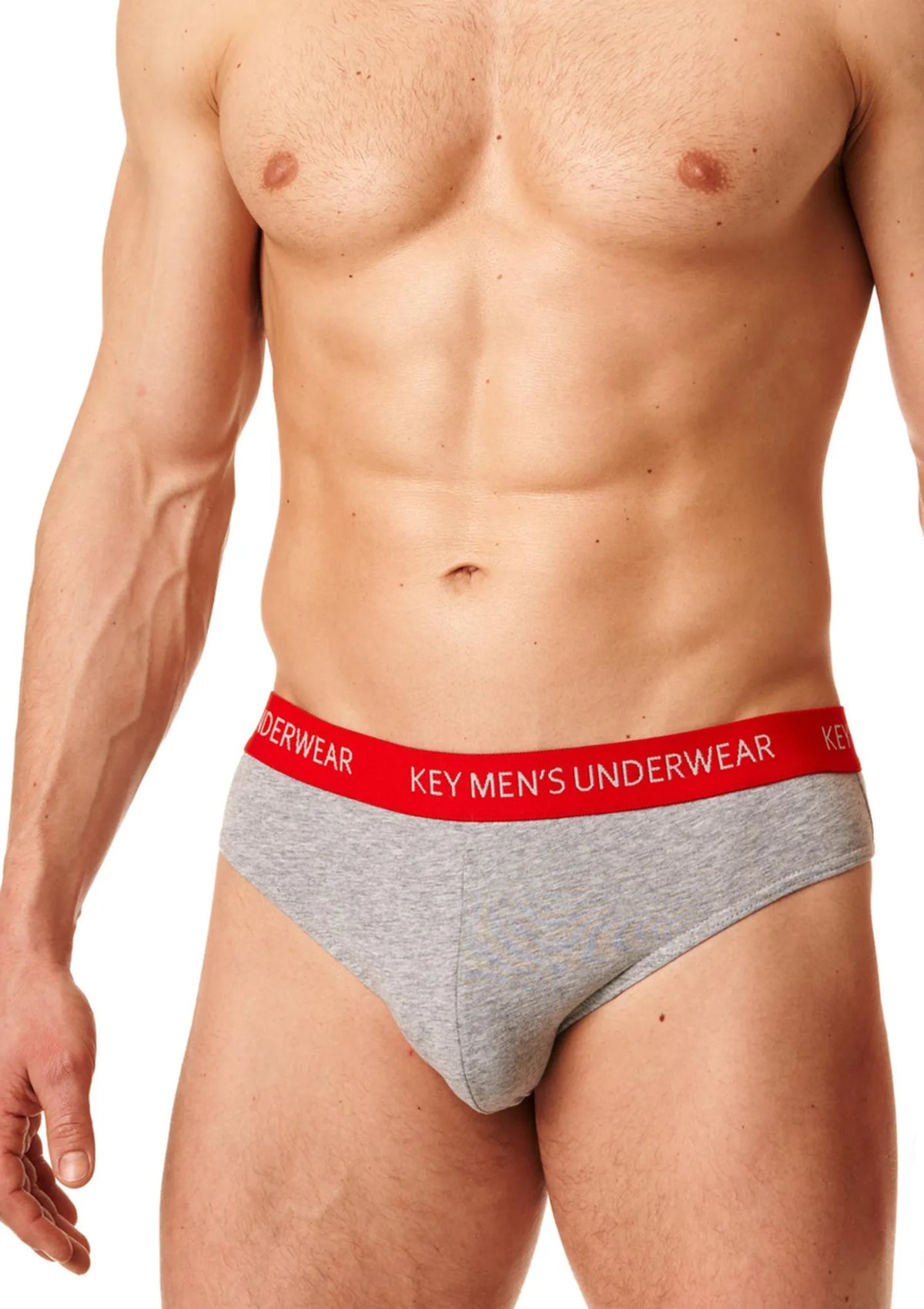 Gładkie slipy męskie (2 pack) z czerwoną gumką MPP 172