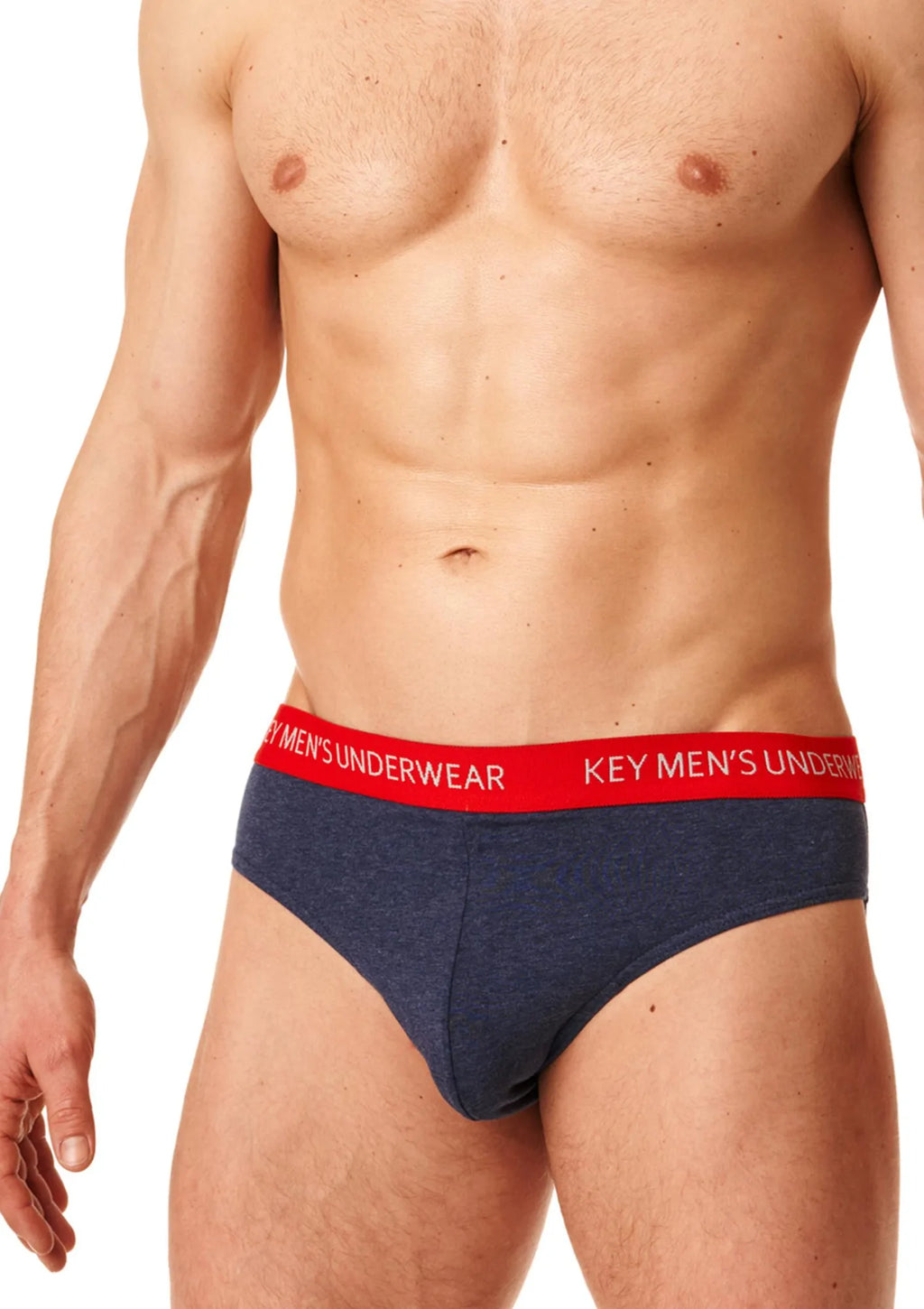Gładkie slipy męskie (2 pack) z czerwoną gumką MPP 172