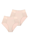 Gładkie wysokie figi damskie (2 pack) z koronką LPF 280